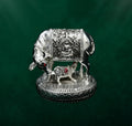 Sacred Kamdhenu 999 Silver Plated Cow & Calf Artifact