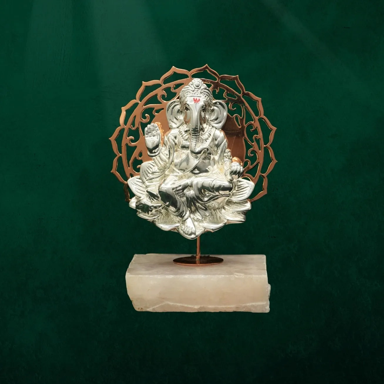 Mandala Ganesha 999 Silver Plated Decorative Artifact
