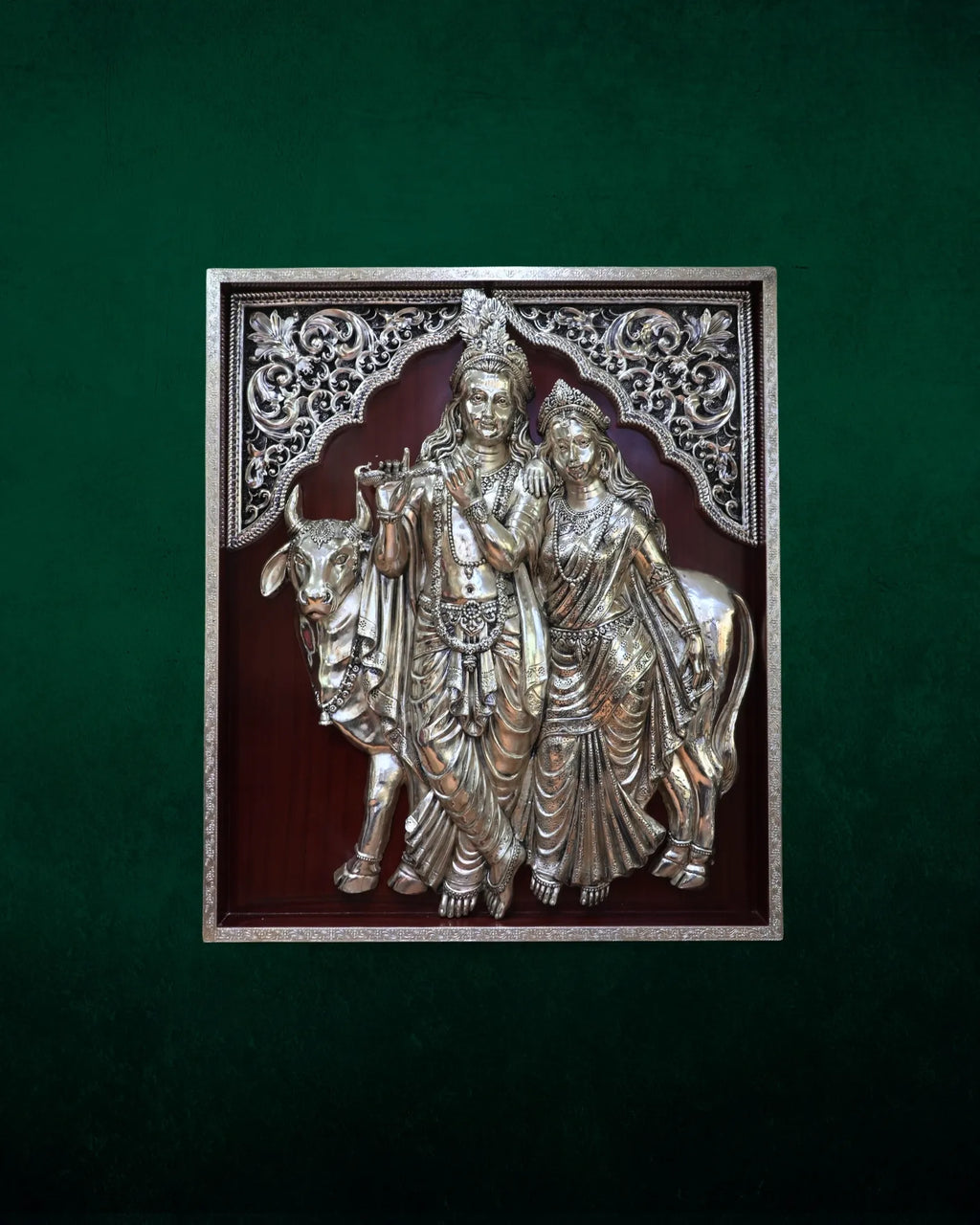 Radha Krishna 999 Silver Plated Wall Frame