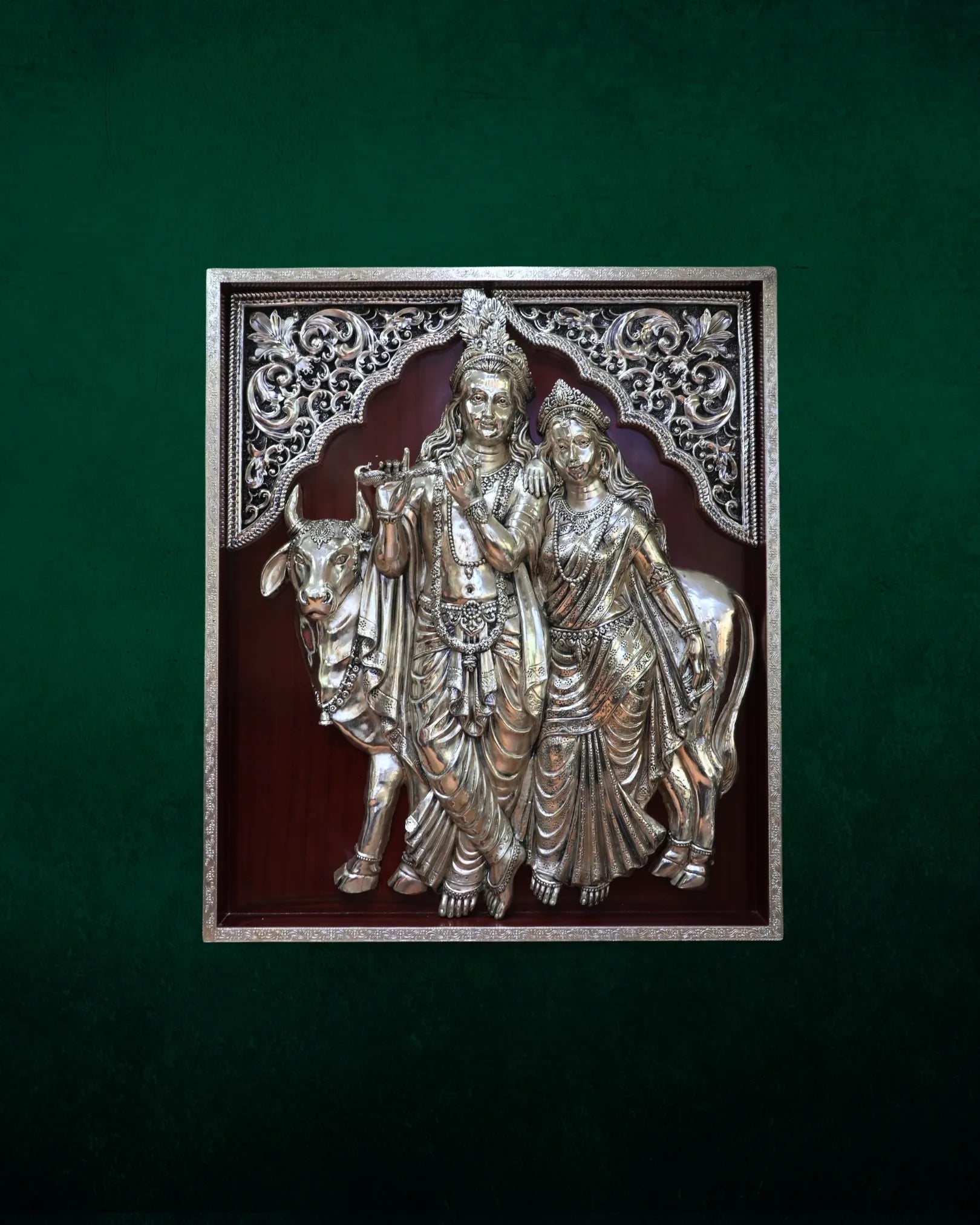 Radha Krishna 999 Silver Plated Wall Frame