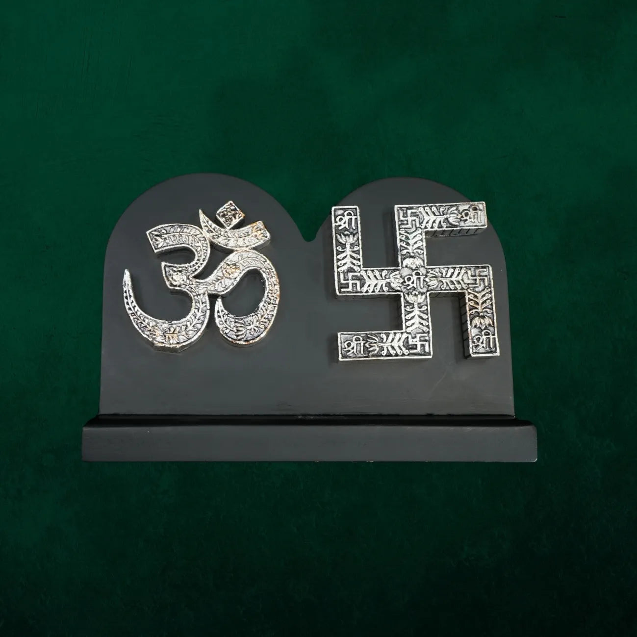 Auspicious Om & Swastik 999 Silver Plated Spiritual Décor