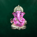 Rose Ganpati 999 Silver Plated Decorative Idol