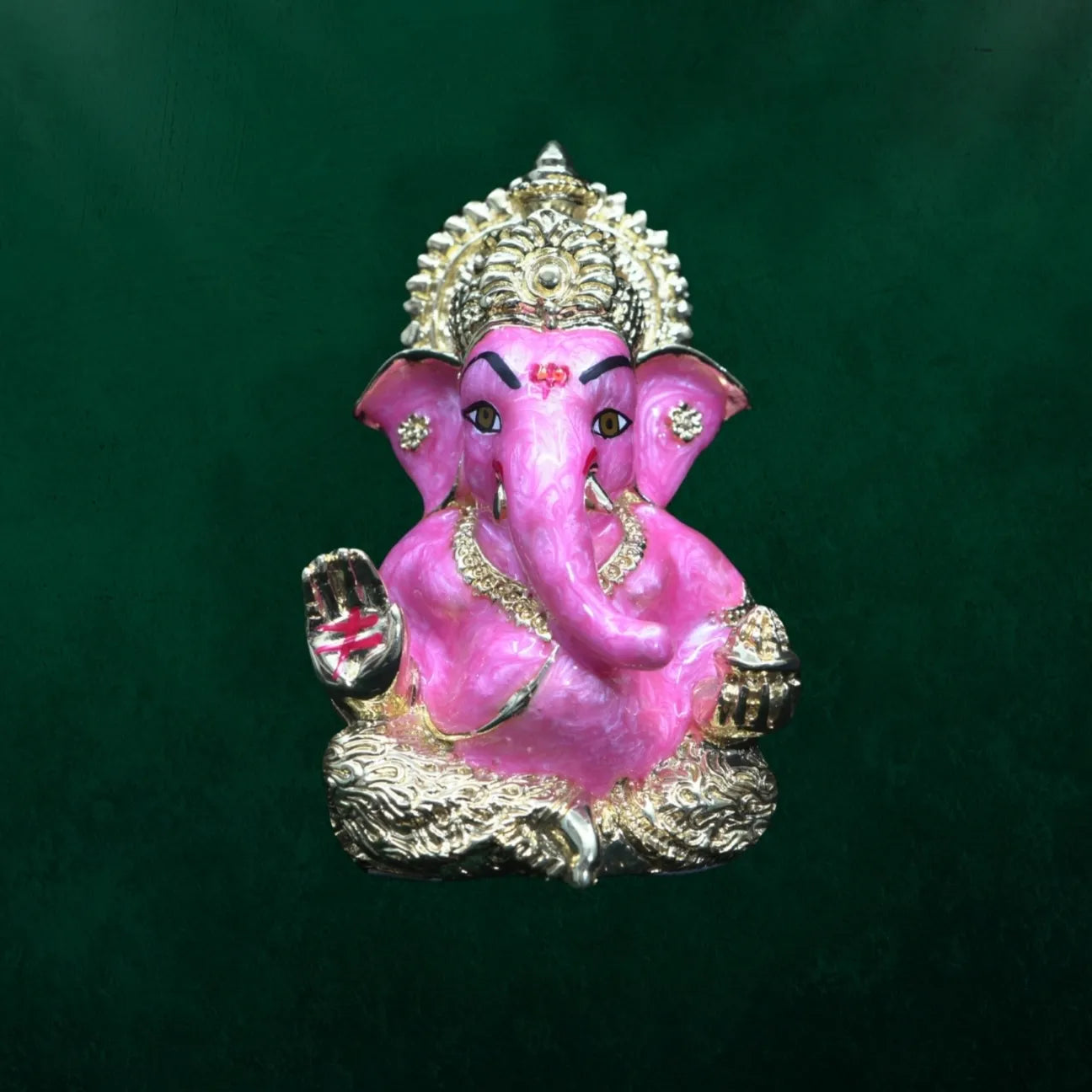 Rose Ganpati 999 Silver Plated Decorative Idol