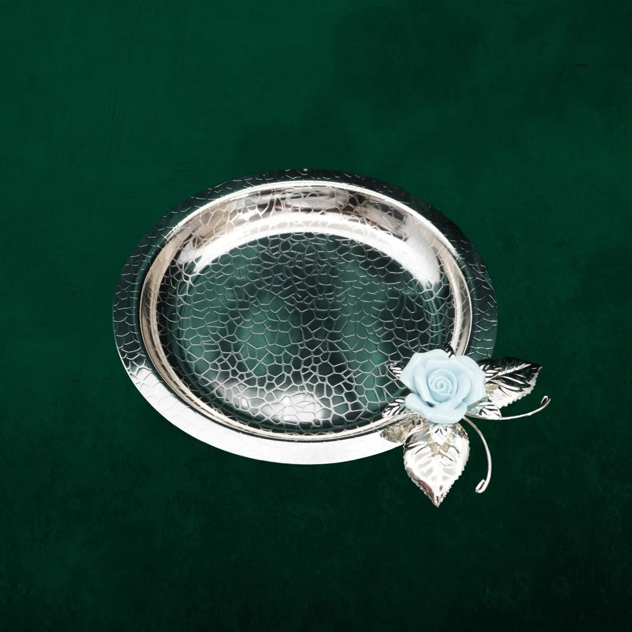 Rose Accent Decorative Serving Tray