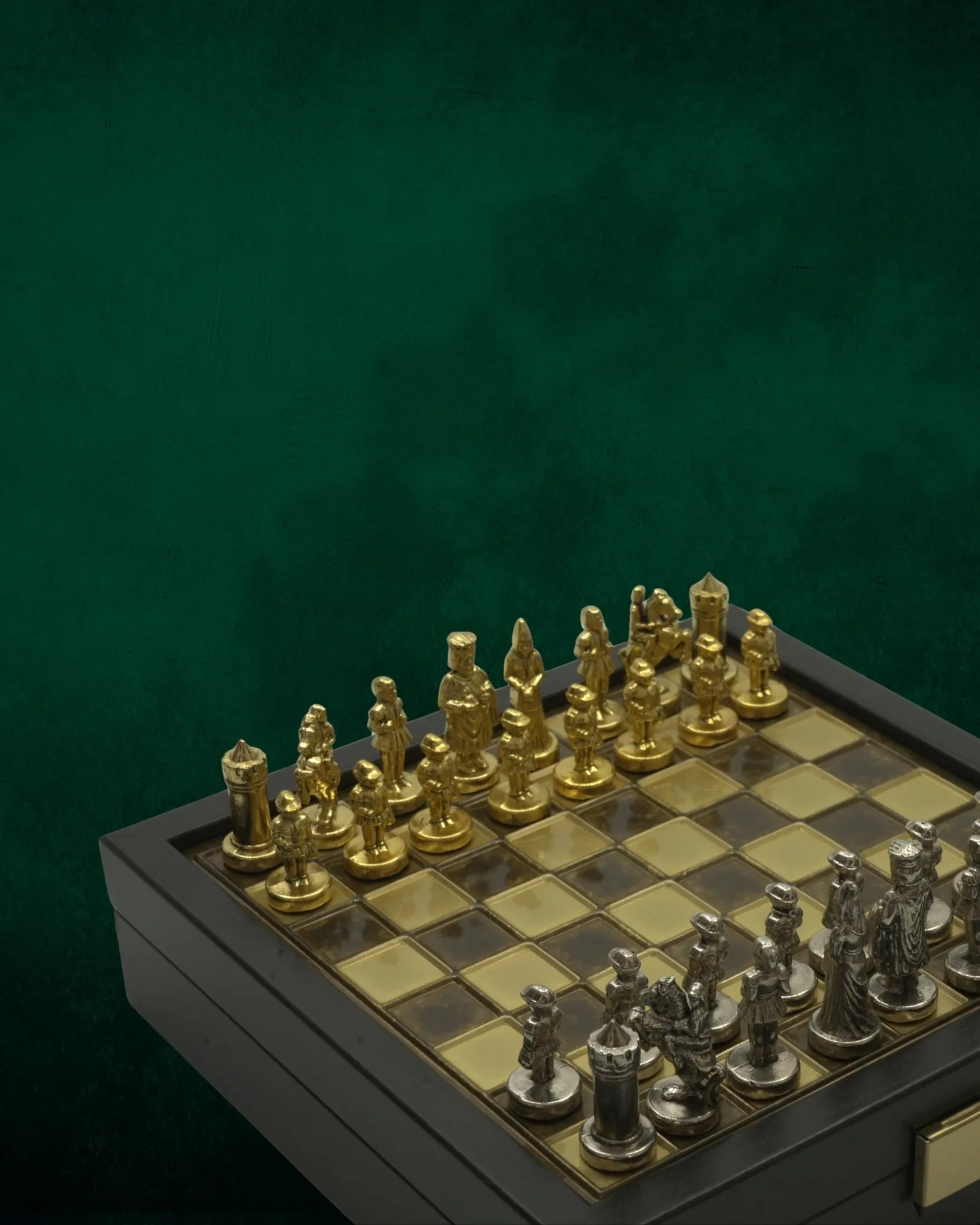 Luxury Medieval Chess Set with Storage Box
