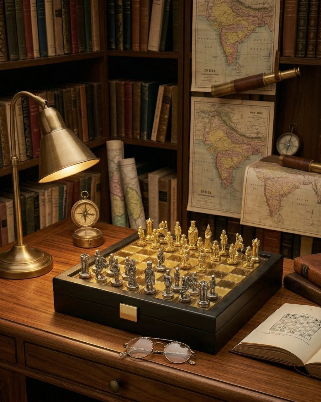 Luxury Medieval Chess Set with Storage Box