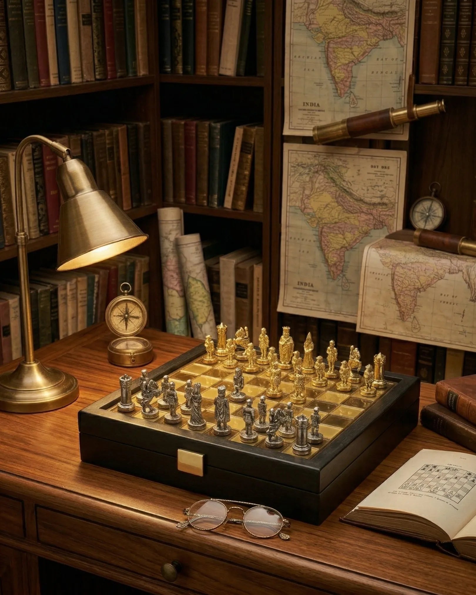 Luxury Medieval Chess Set with Storage Box