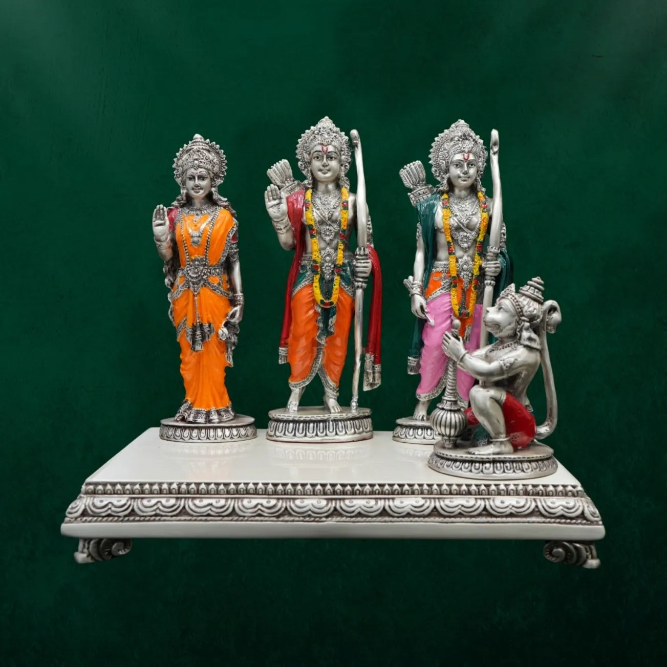 Ram Darbar 999 Silver Plated Decorative Idol Set