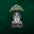 Lord Ganesha 999 Silver Plated Decorative Idol with Tree Backdrop