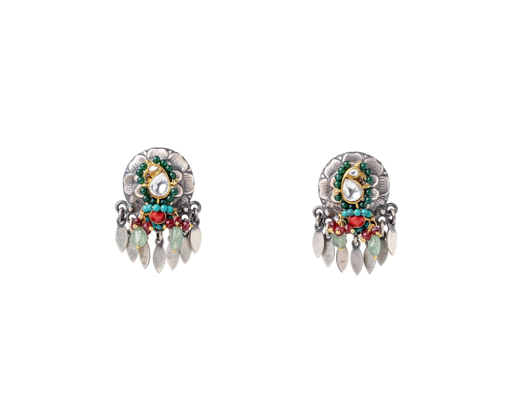 Roop Rangrez Kundan Bead Earrings