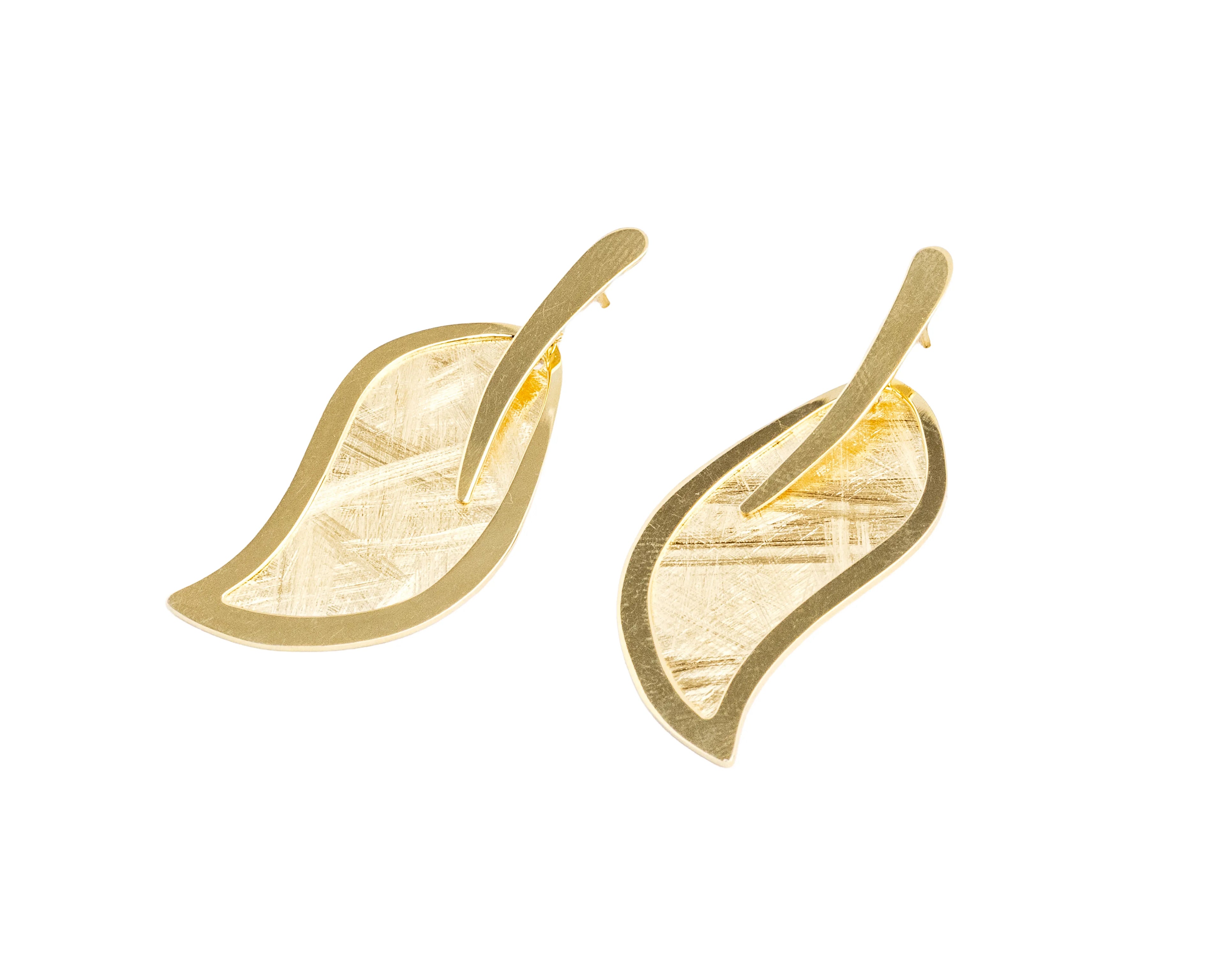 Keepsakes Willow Grace 925 Silver Gold-Tone Leaf Earrings