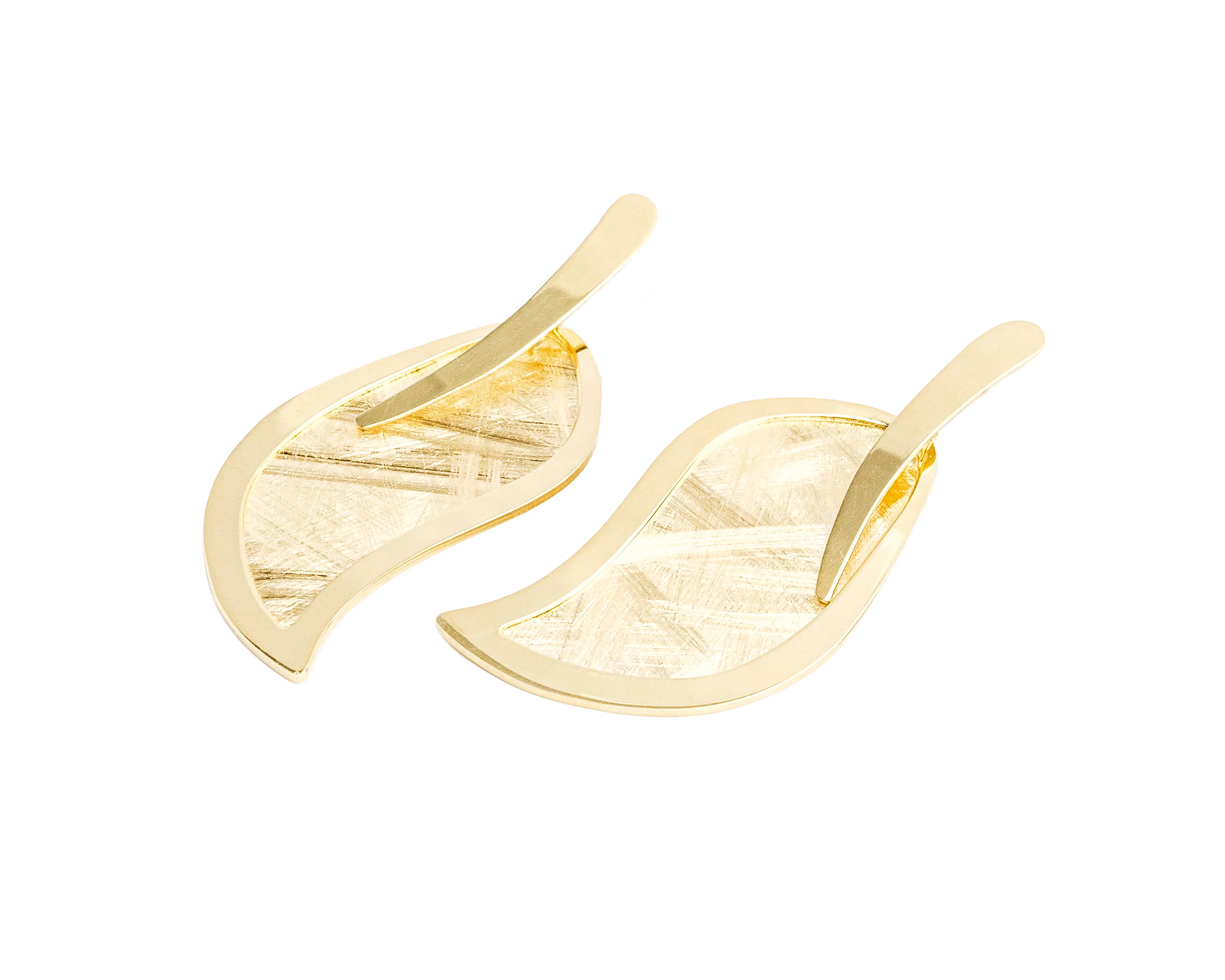 Keepsakes Willow Grace 925 Silver Gold-Tone Leaf Earrings