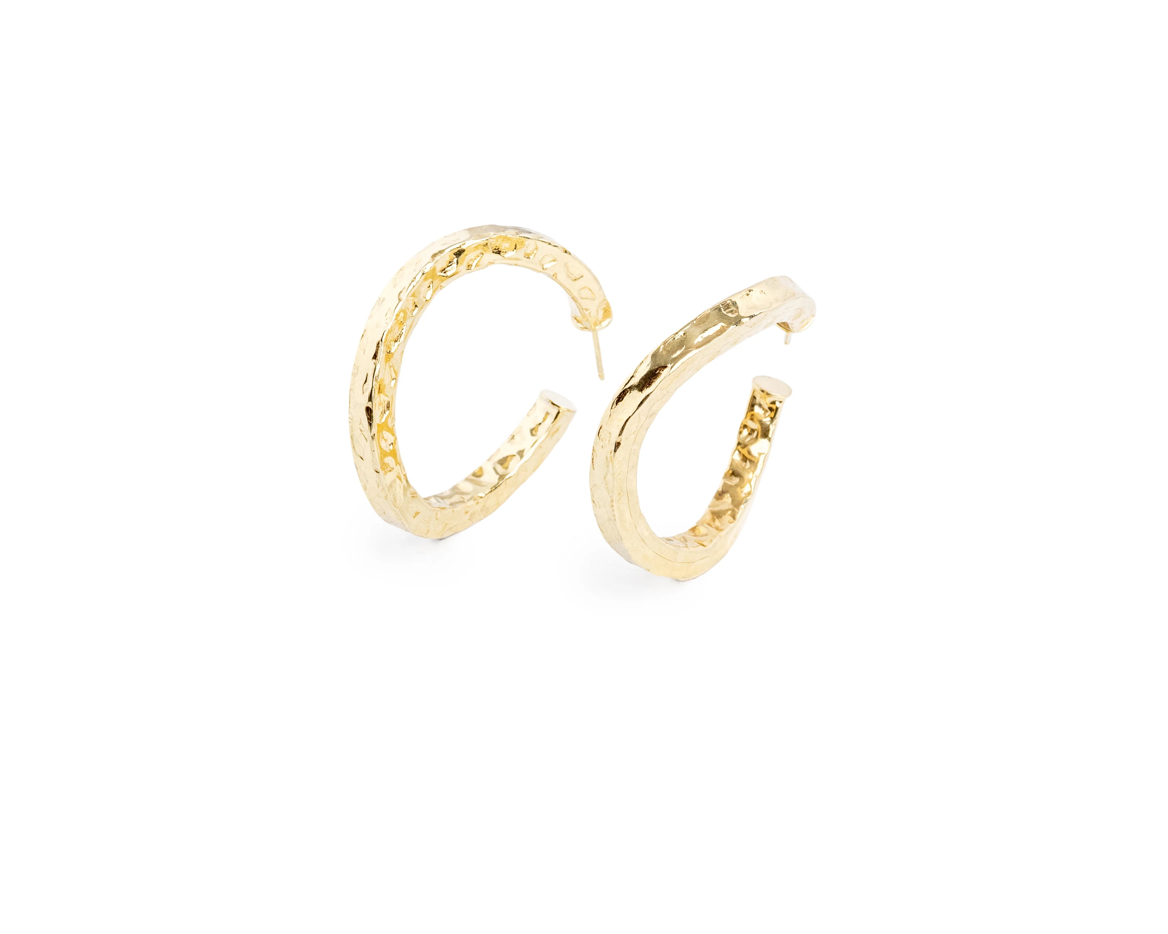 Keepsakes Aurum Texture 925 Silver Open Hoop Earrings