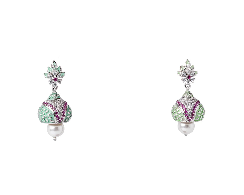 Roop Gulnaar Pearl Jhumka Earrings