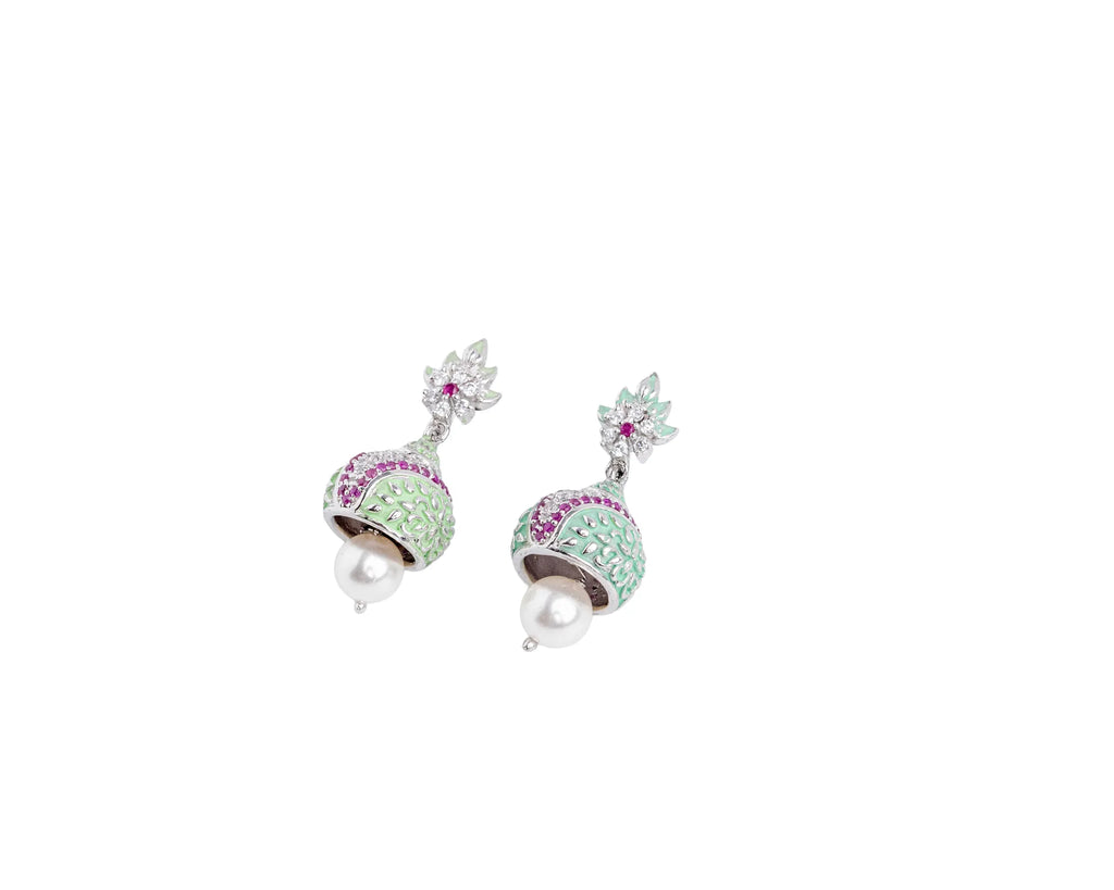 Roop Gulnaar Pearl Jhumka Earrings