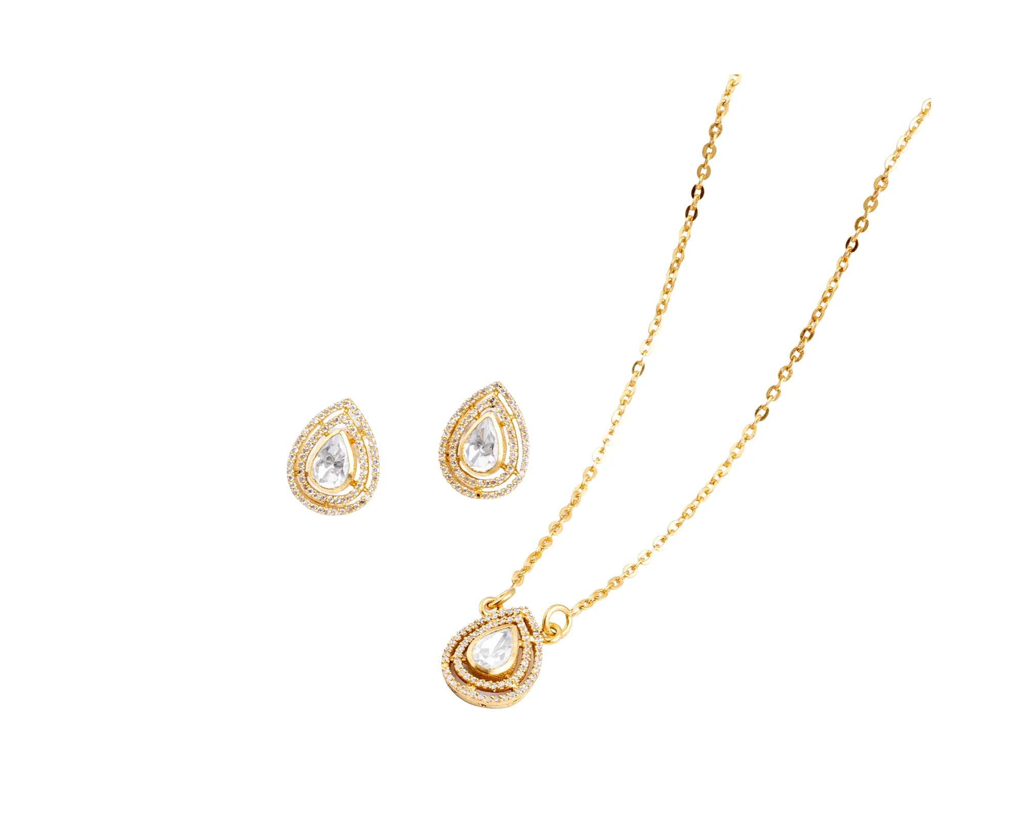 Noor Teardrop Sparkle Pendant & Earring Set