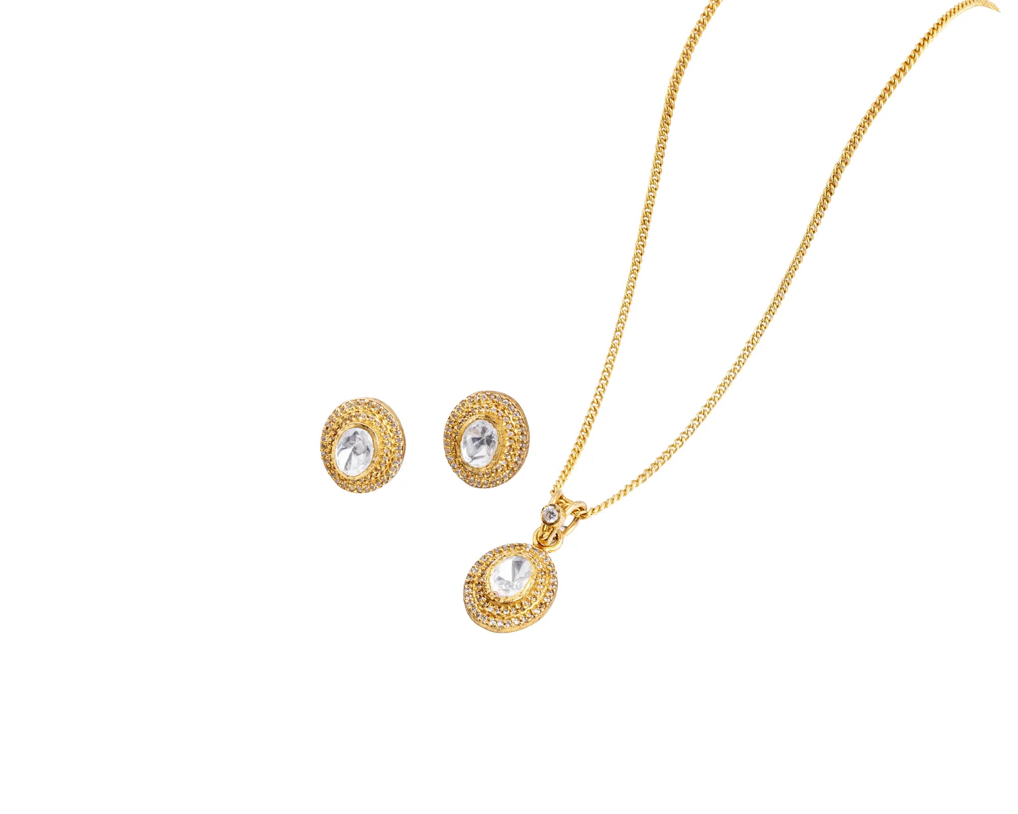 Noor Halo Radiance Pendant & Earring Set