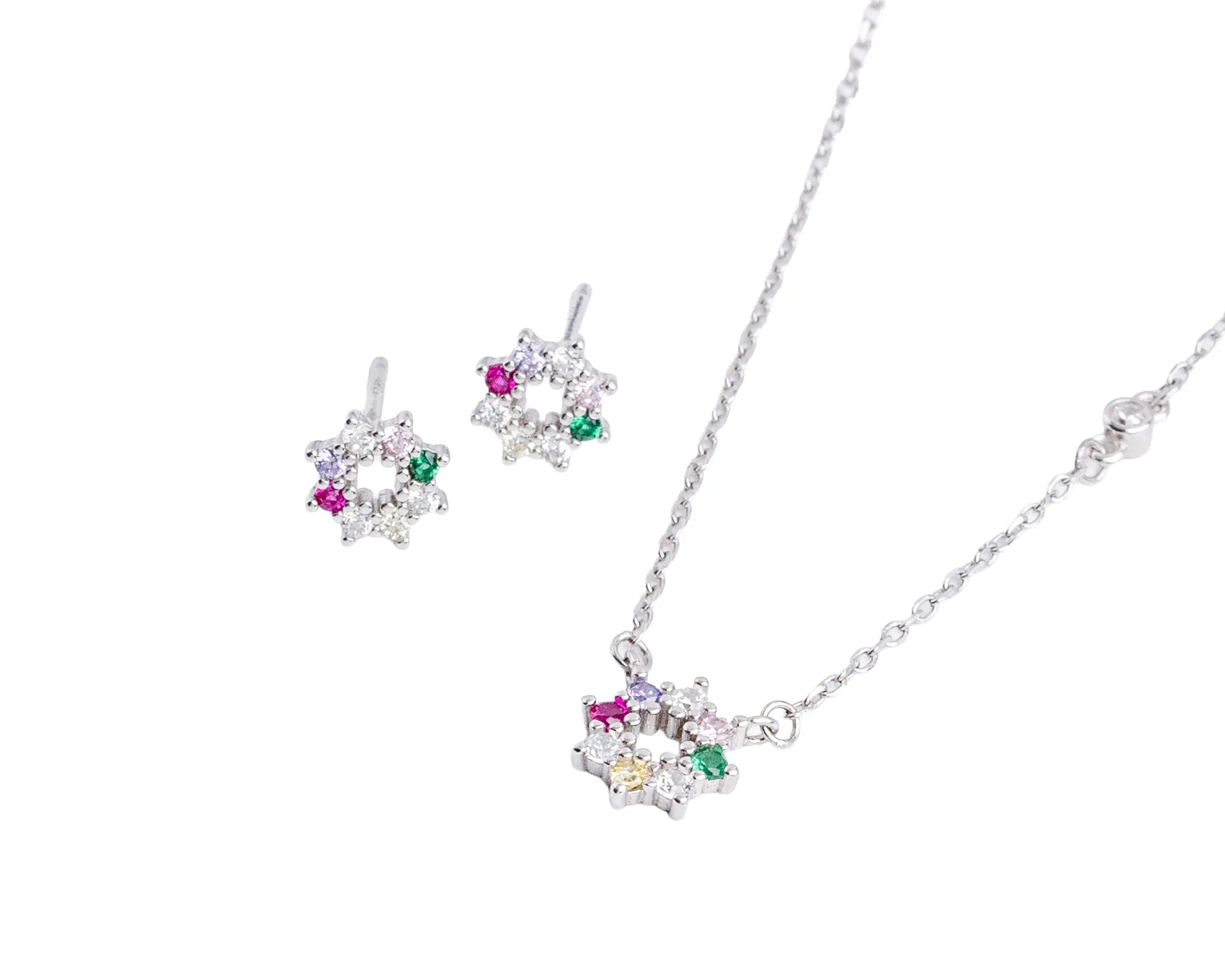Keepsakes Rainbow Bloom Pendant & Earring Set