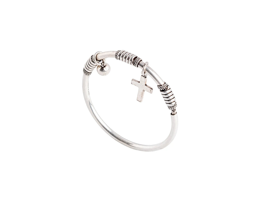 Keepsakes Faith Charm Silver Kada