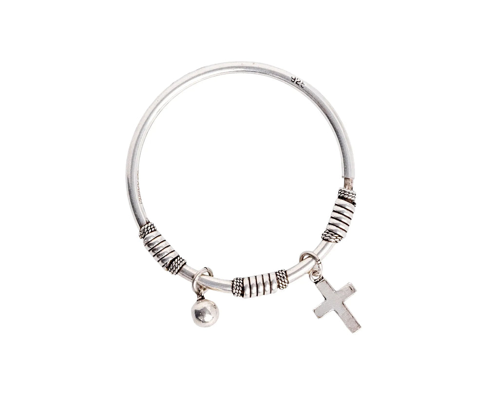 Keepsakes Faith Charm Silver Kada