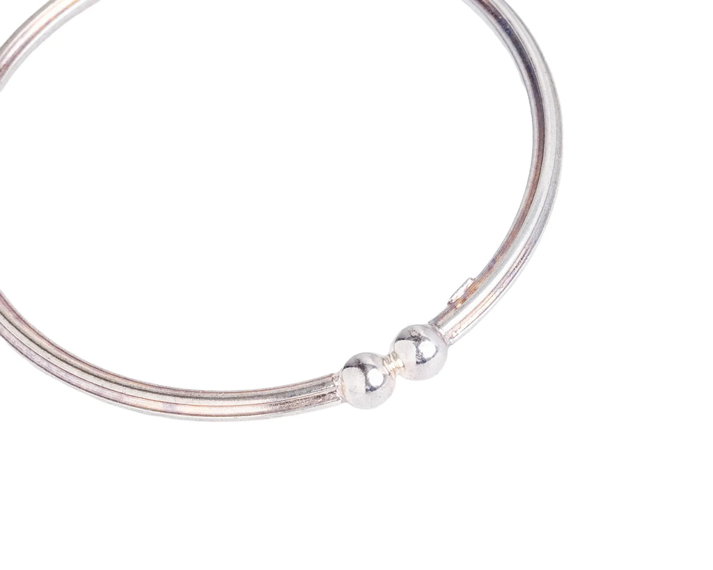 Keepsakes Twin Bead Silver Bangle