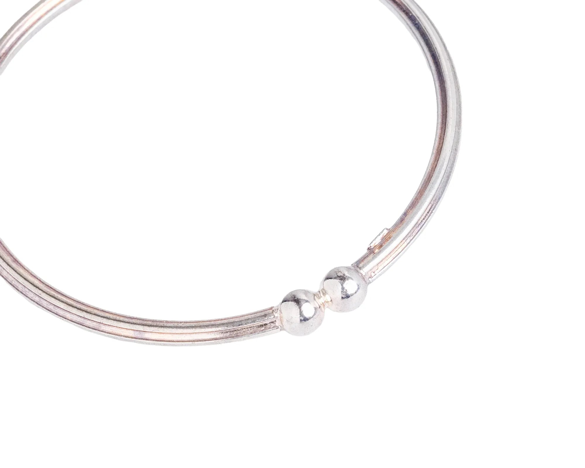 Keepsakes Twin Bead Silver Bangle