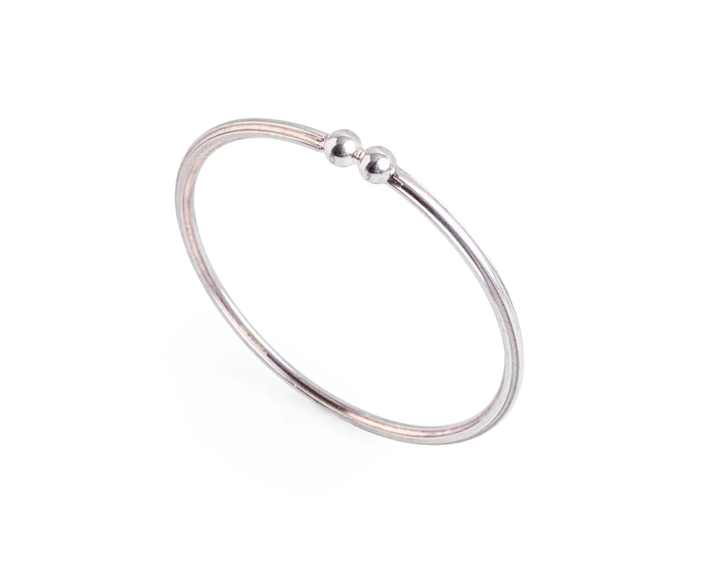 Keepsakes Twin Bead Silver Bangle