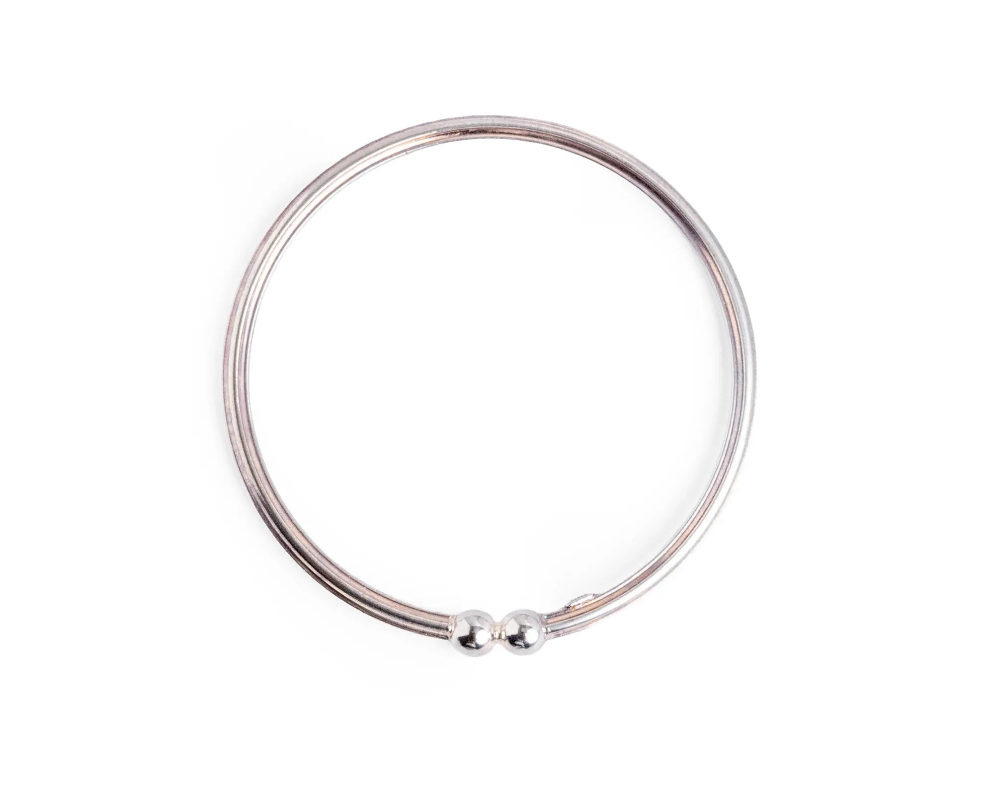 Keepsakes Twin Bead Silver Bangle