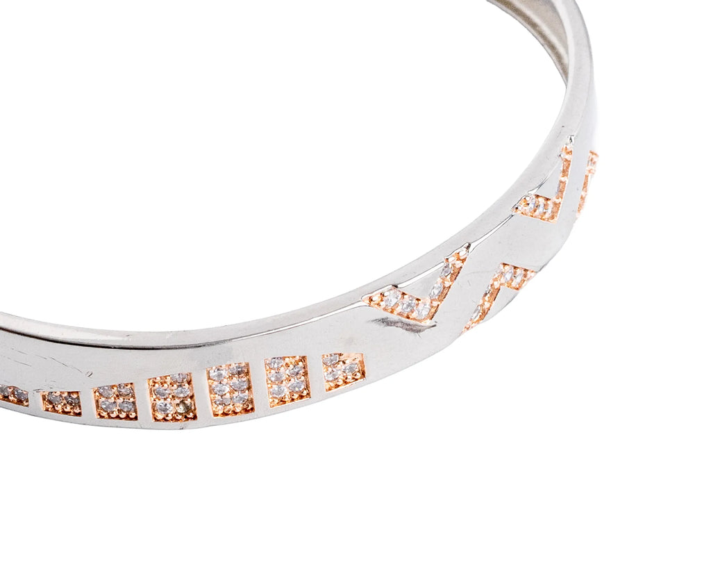 Keepsakes Geometric Sparkle Openable Silver Kada