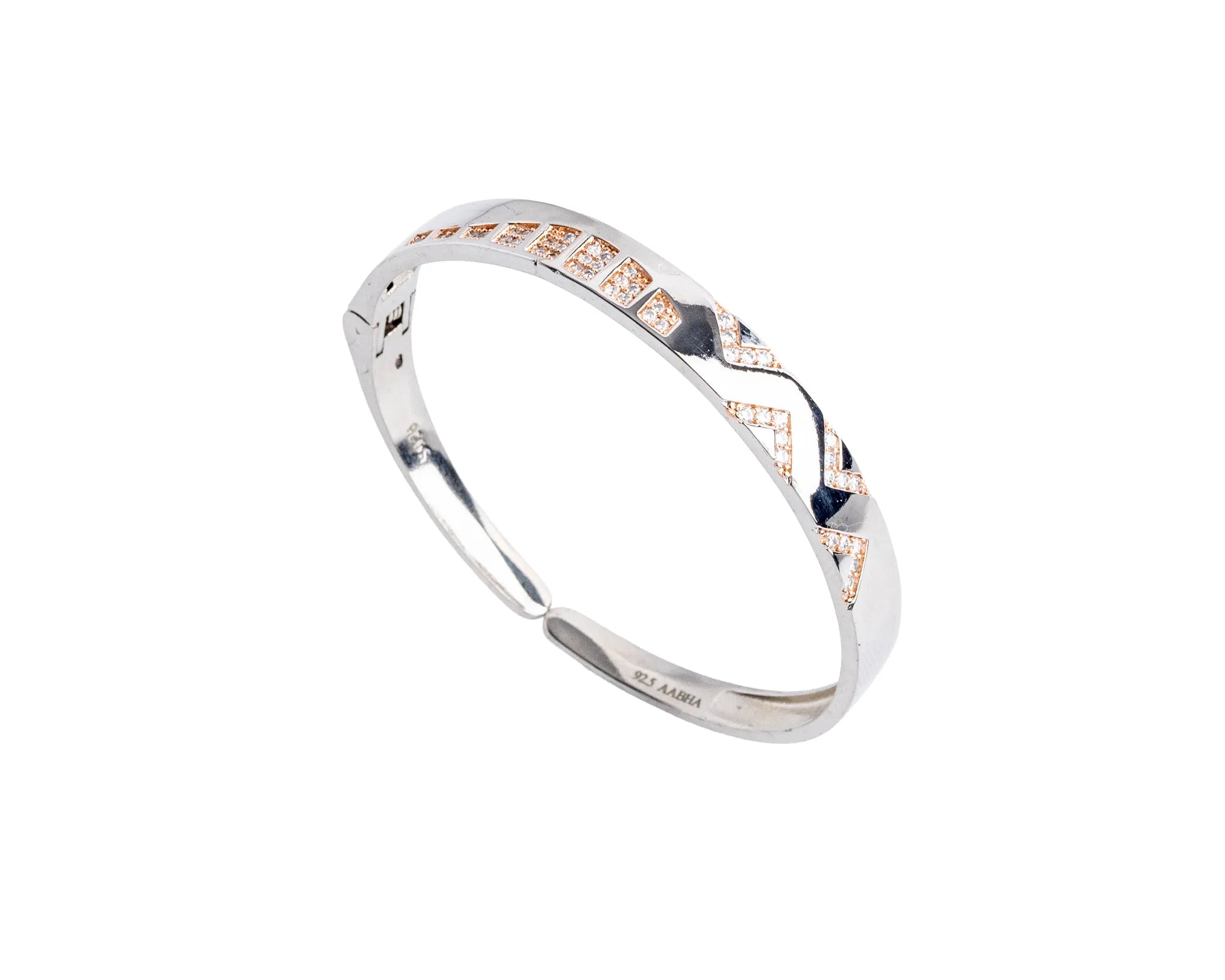 Keepsakes Geometric Sparkle Openable Silver Kada