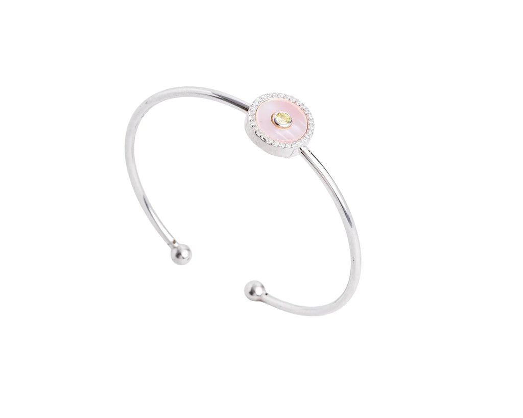 Keepsakes Rose Halo Silver Cuff Bracelet