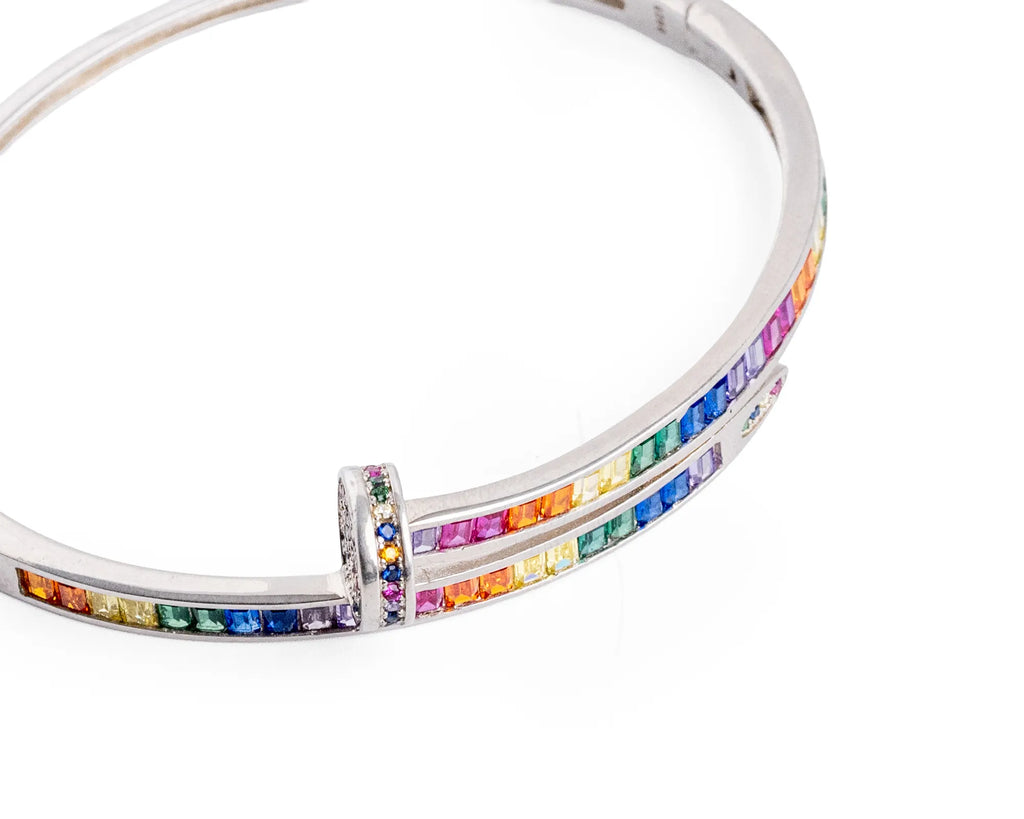 Keepsakes Rainbow Harmony Openable Silver Bracelet
