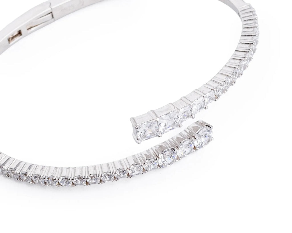 Keepsakes Radiant Crystal Silver Kada