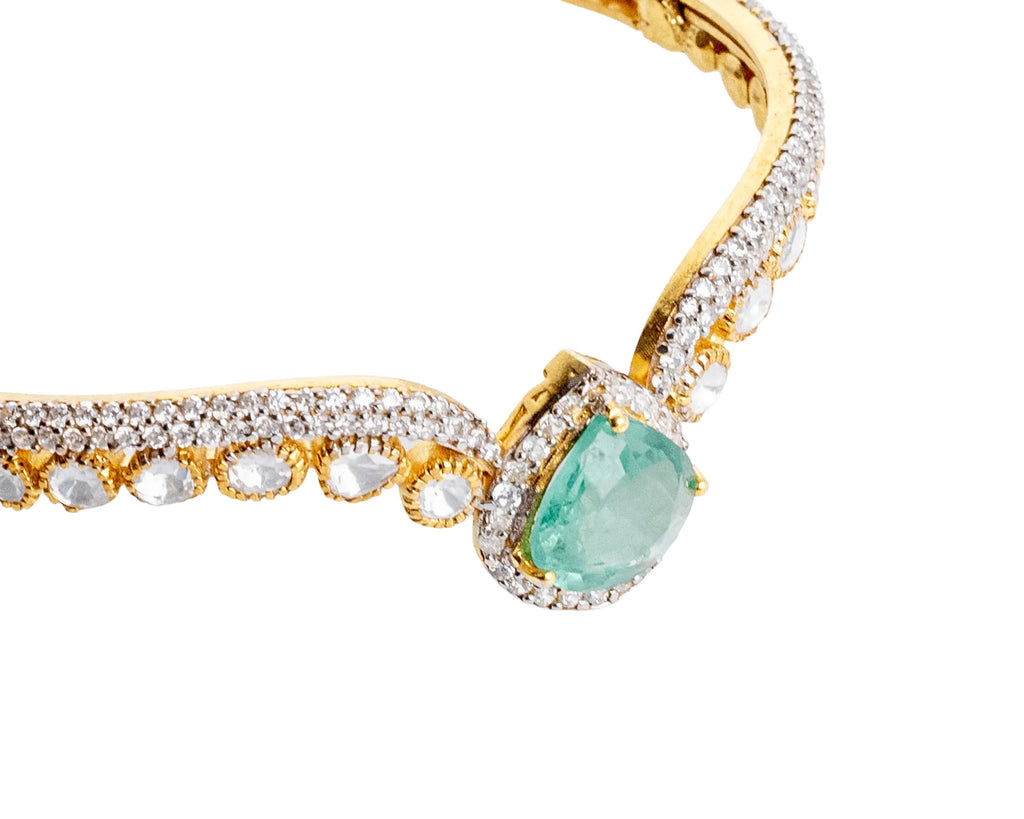 Noor Emerald Glow Silver Bracelet