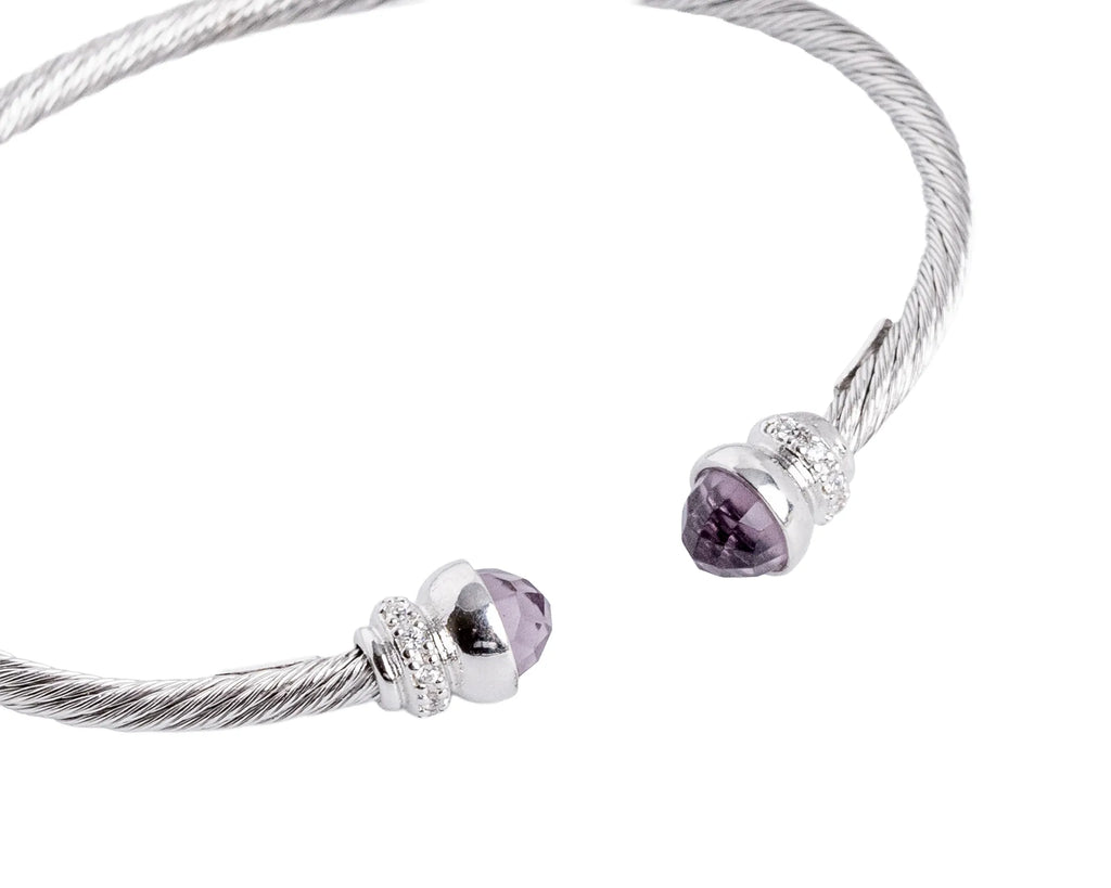 Keepsakes Amethyst Twist Silver Kada