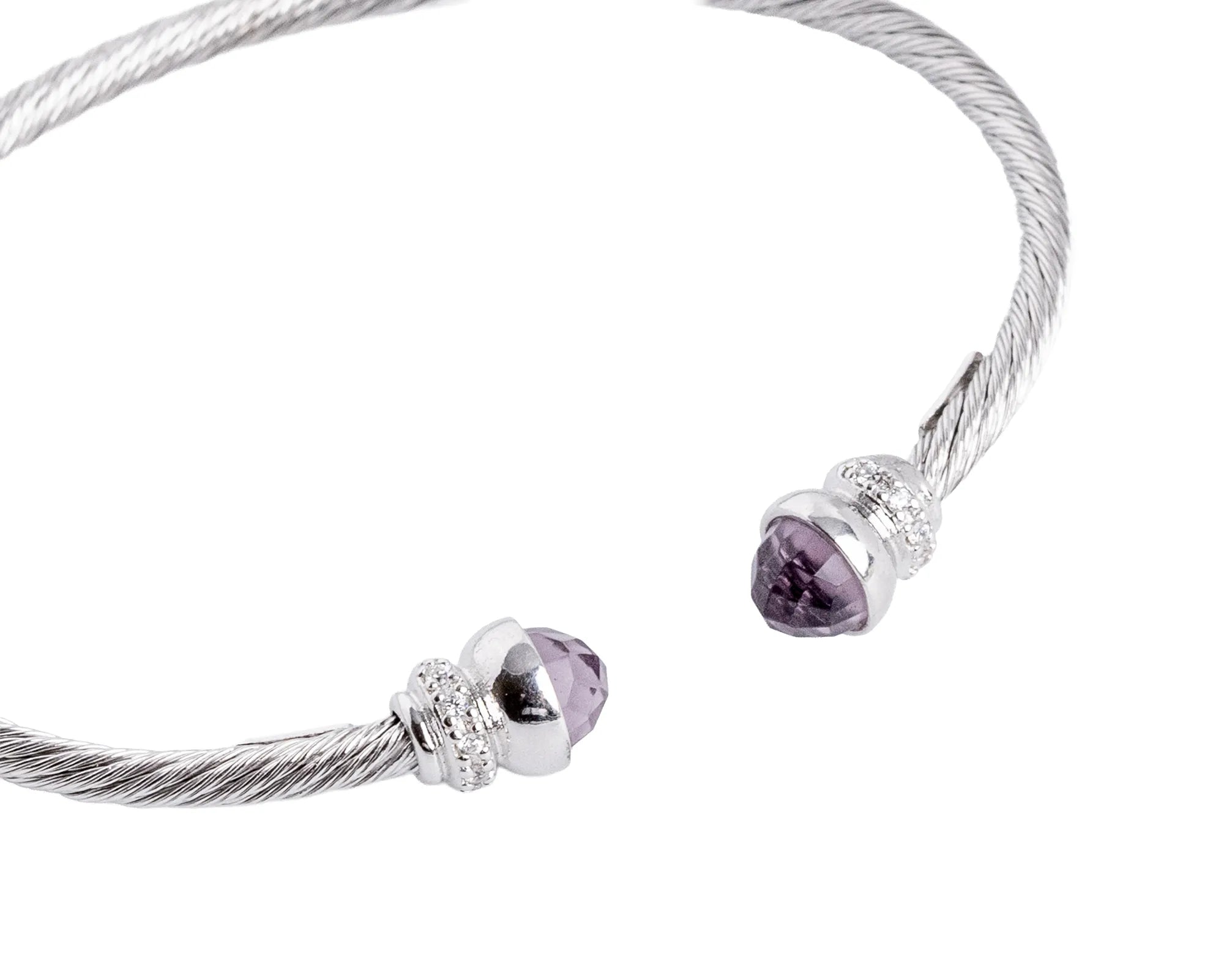 Keepsakes Amethyst Twist Silver Kada