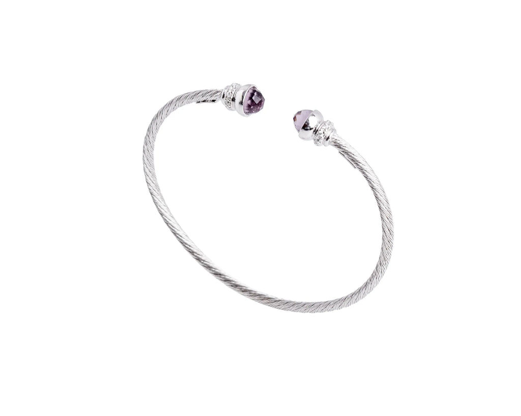 Keepsakes Amethyst Twist Silver Kada