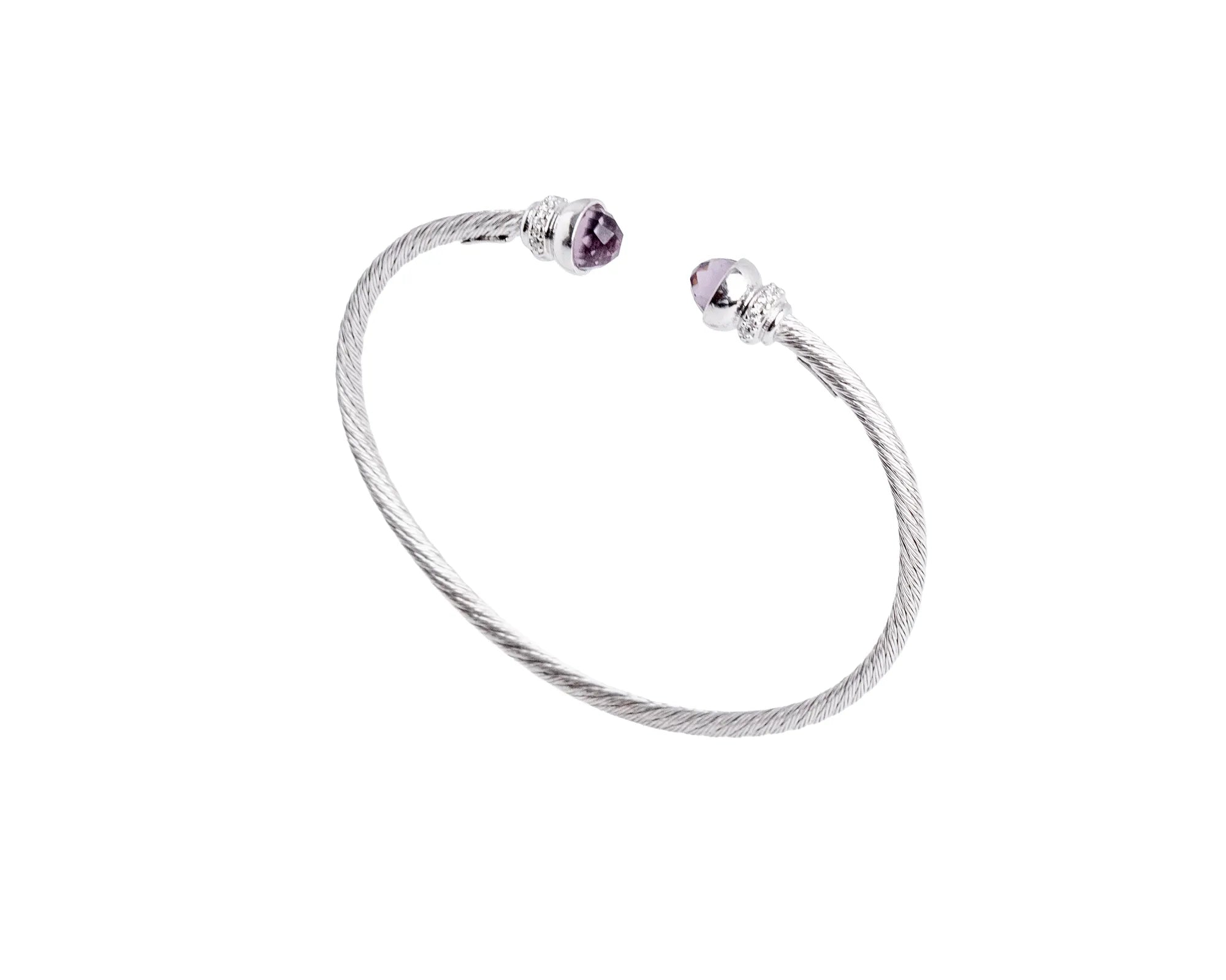 Keepsakes Amethyst Twist Silver Kada