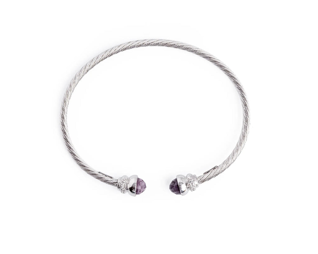 Keepsakes Amethyst Twist Silver Kada