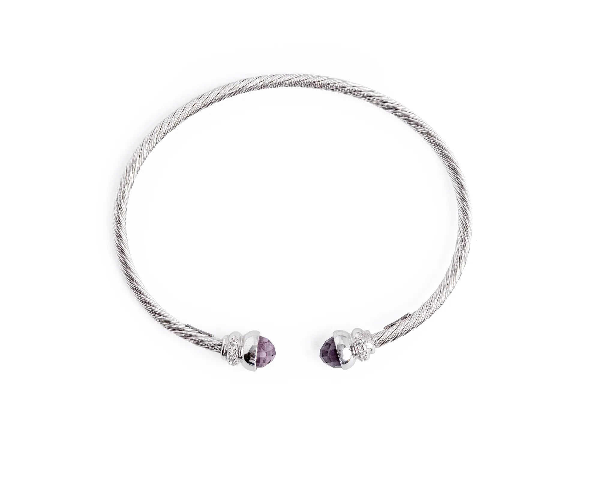 Keepsakes Amethyst Twist Silver Kada