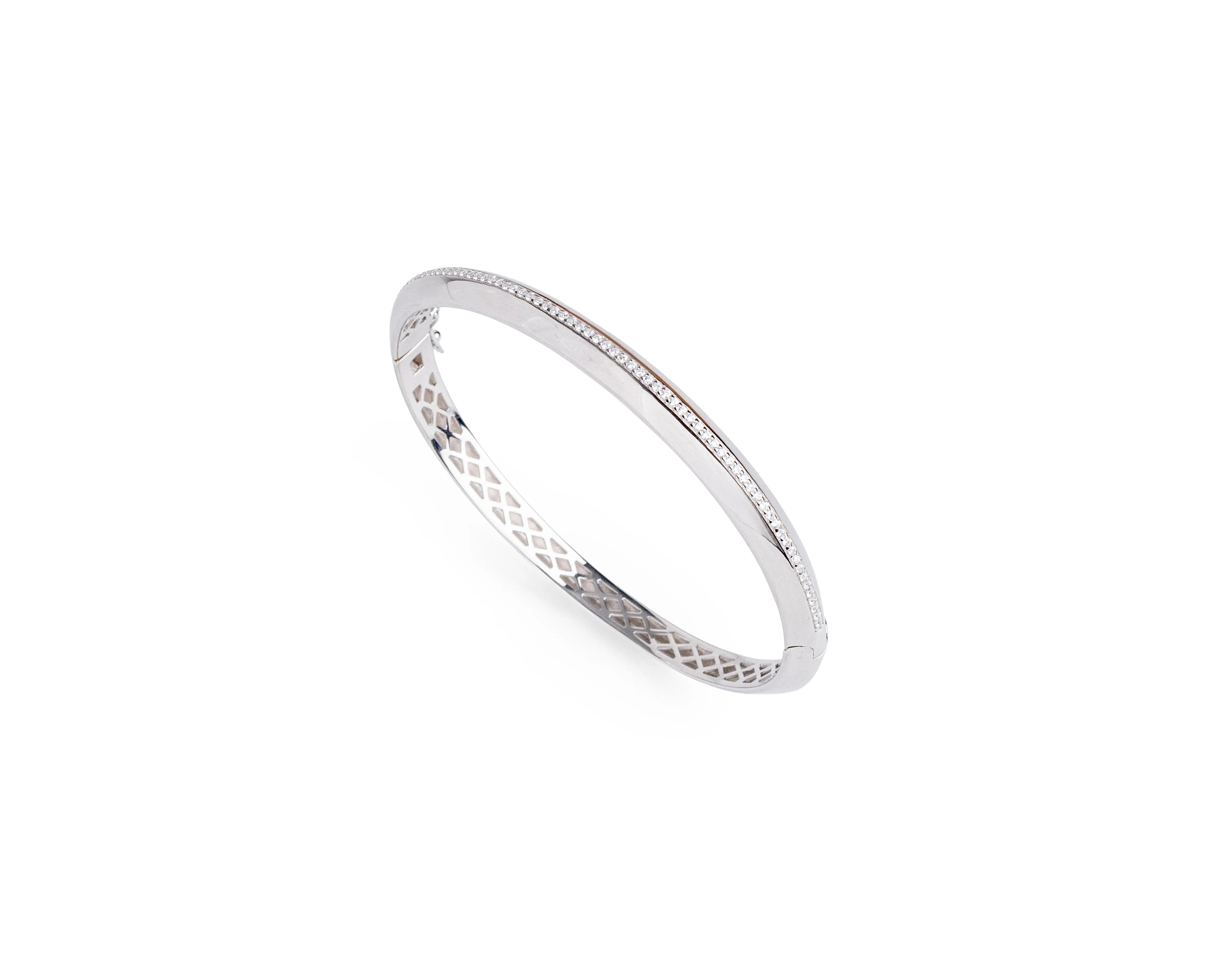 Keepsakes Whisper Line 925 Silver Oval Kada Bracelet