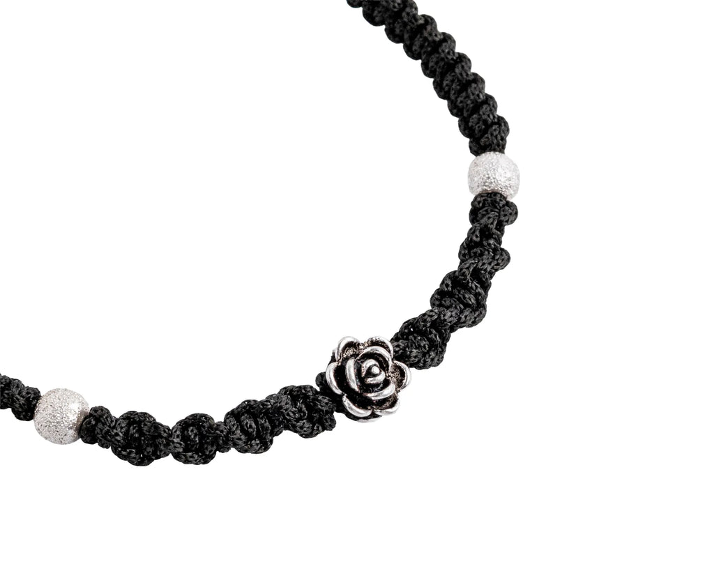 Ada Rose Charm Adjustable Silver Anklet