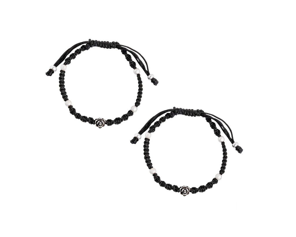 Ada Rose Charm Adjustable Silver Anklet