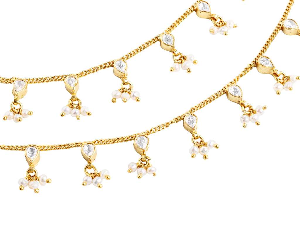 Noor Pearl Drop Ear Chain