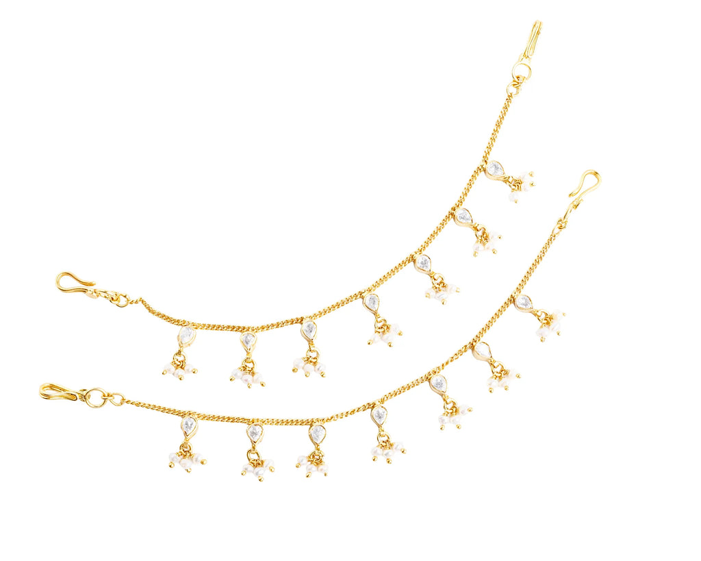 Noor Pearl Drop Ear Chain