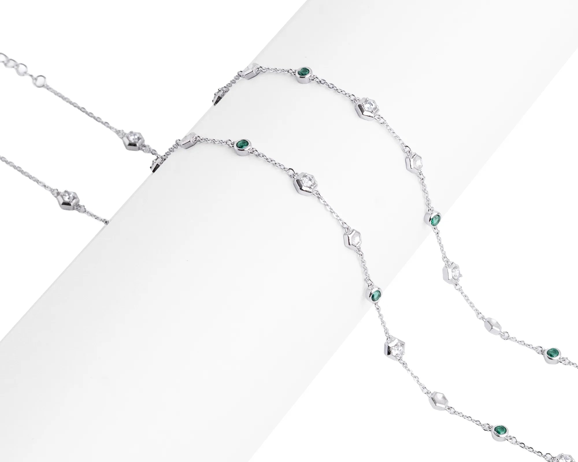 Keepsakes Emerald Hexagon Anklet