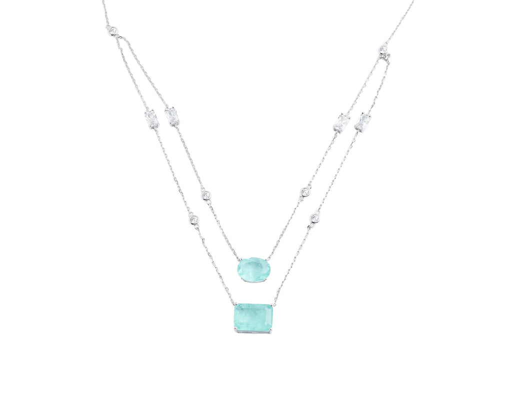 Keepsakes Aqua Dual Layer Necklace