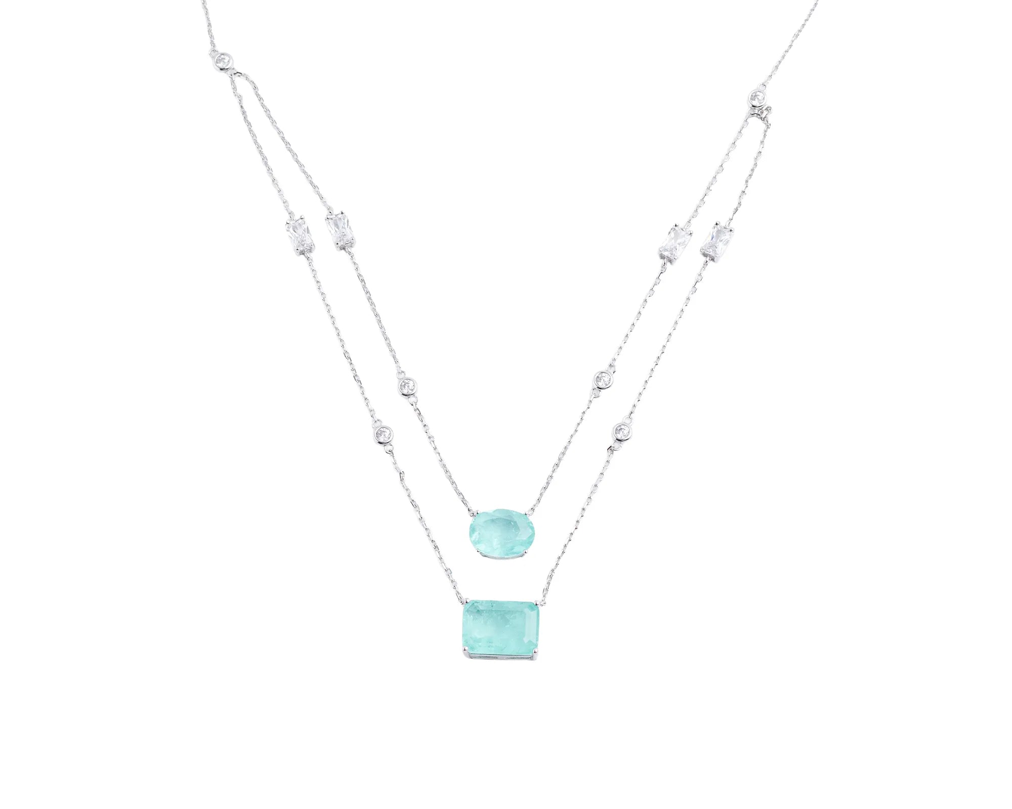 Keepsakes Aqua Dual Layer Necklace
