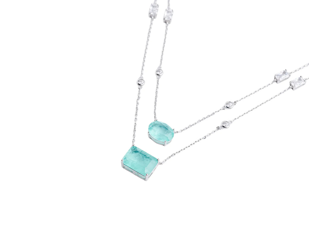 Keepsakes Aqua Dual Layer Necklace