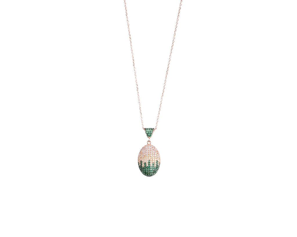 Keepsakes Pavé Oval Pendant Necklace